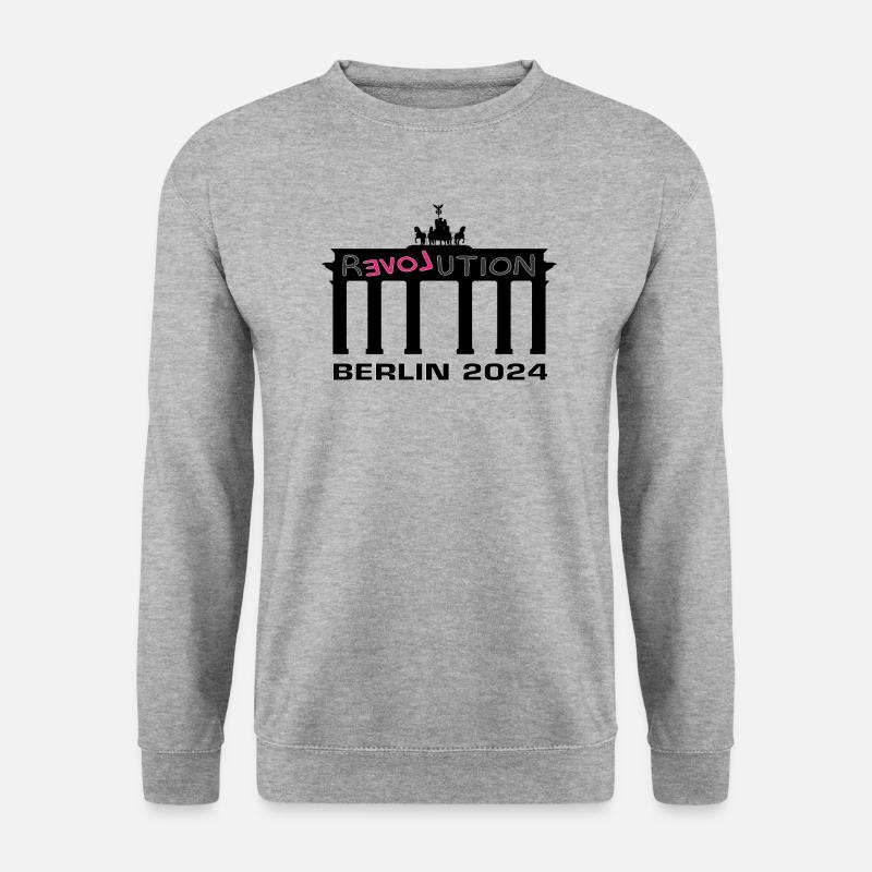 Berlin Love Revolution 2024 Graffiti - Unisex Pullover - Weißgrau meliert