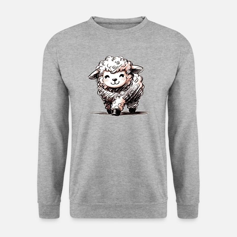 Schäfchen - Unisex Pullover - Weißgrau meliert