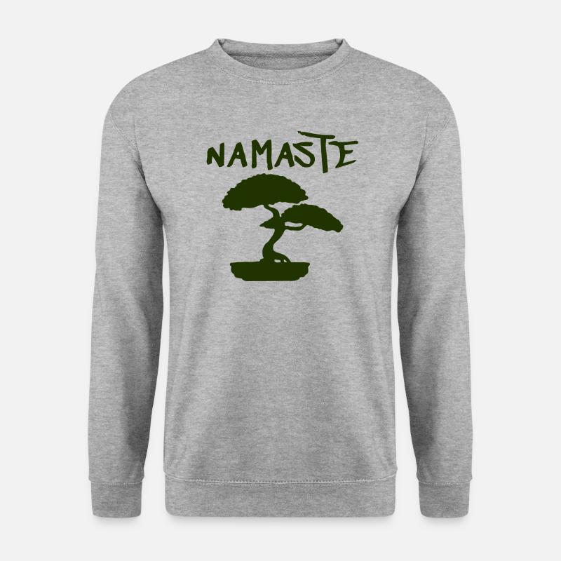 Bonsai Namaste - Unisex Pullover - Weißgrau meliert