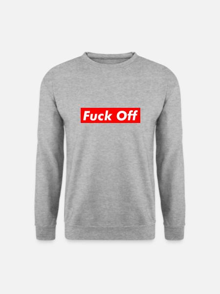 F*ck Off - Unisex Pullover - Weißgrau meliert