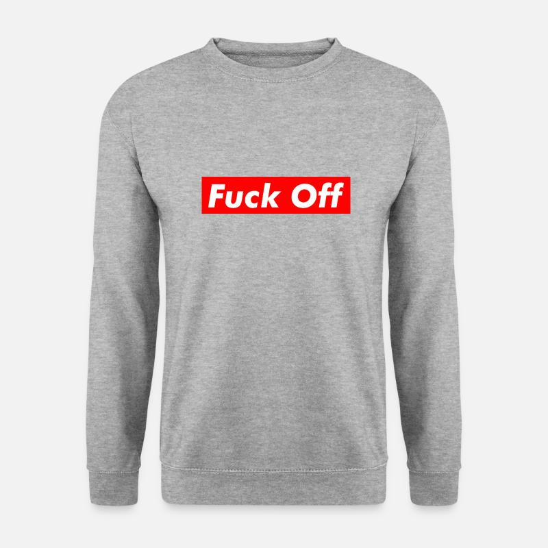 F*ck Off - Unisex Pullover - Weißgrau meliert