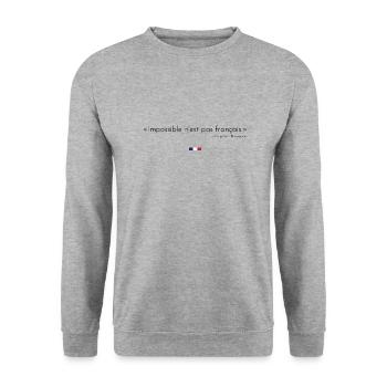 Tshirt français - Sweat-shirt Unisexe - gris chiné - Devant - Alina (178cm) & Michal (187cm)