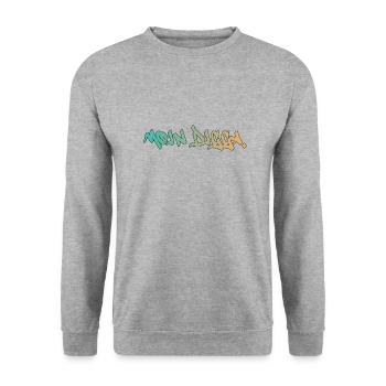 Moin Digga Schriftzug #001 - Unisex Pullover - Weißgrau meliert - Vorne - Alina (178cm) & Michal (187cm)