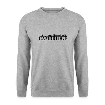Cambridge Skyline Britain Gift Idea You love - Unisex Sweatshirt - salt & pepper - Front - Alina (178cm) & Michal (187cm)