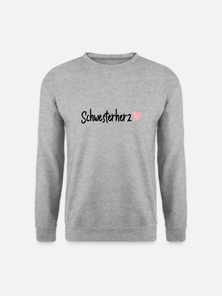 schwesterherz - Unisex Pullover - Weißgrau meliert