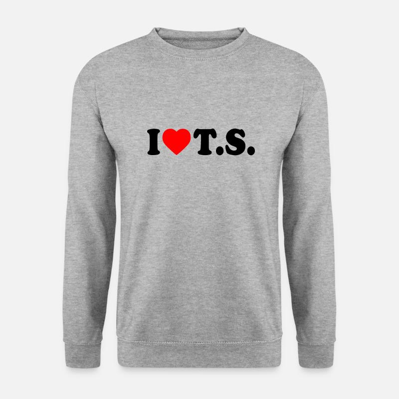 I love ts - Unisex Pullover - Weißgrau meliert