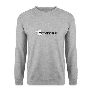 Copy of Finistere Surfski School 3 - Sweat-shirt Unisexe - gris chiné - Devant - Alina (178cm) & Michal (187cm)