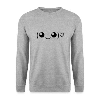 Sweet with love! 💕 - Unisex Sweatshirt - salt & pepper - Front - Alina (178cm) & Michal (187cm)