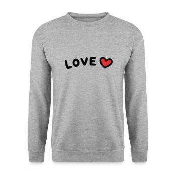 Cœur d’amour - Sweat-shirt Unisexe - gris chiné - Devant - Alina (178cm) & Michal (187cm)