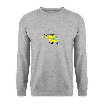 EC145 AH145 Hélicoptère - Sweat-shirt Unisexe - gris chiné - Devant - Alina (178cm) & Michal (187cm)