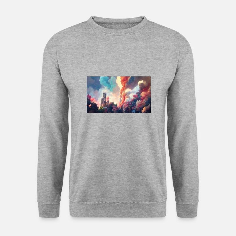 Buntes Industrielles - Unisex Pullover - Weißgrau meliert