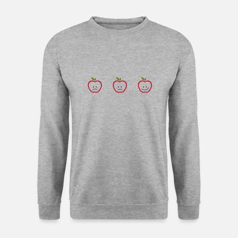 Apples with different faces - Unisex Sweatshirt - salt & pepper
