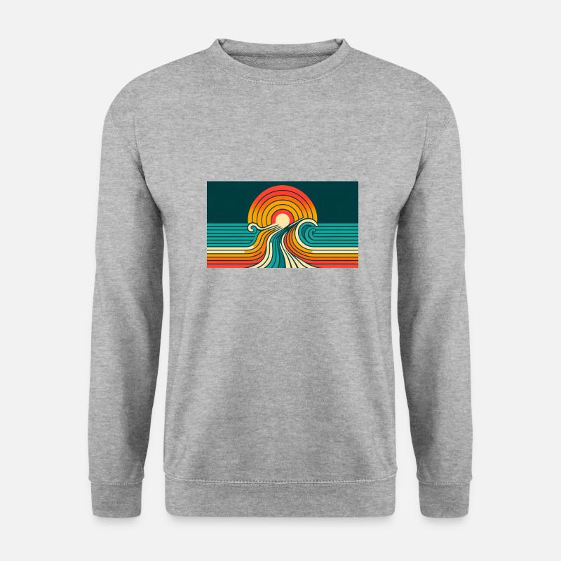 Sunset Retro 3 - Unisex Pullover - Weißgrau meliert