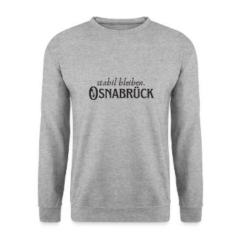 Stabil bleiben Osnabrück - Unisex Pullover - Weißgrau meliert - Vorne - Alina (178cm) & Michal (187cm)