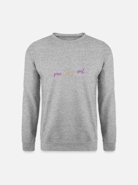 die liegende acht puresoul, gold-lilla - Unisex Pullover - Weißgrau meliert