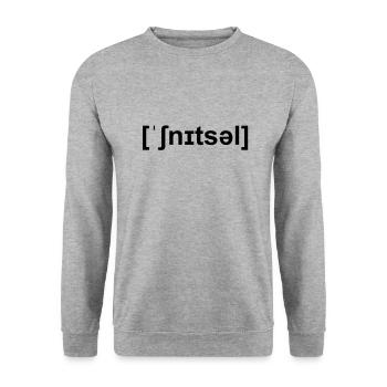 schnitzel lautschrift - Unisex Pullover - Weißgrau meliert - Vorne - Alina (178cm) & Michal (187cm)