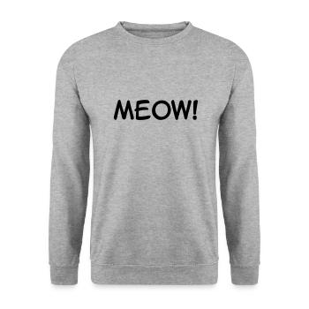 Meow - Unisex Sweatshirt - salt & pepper - Front - Alina (178cm) & Michal (187cm)
