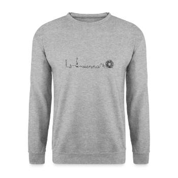 Vienna Skyline - Unisex Pullover - Weißgrau meliert - Vorne - Alina (178cm) & Michal (187cm)
