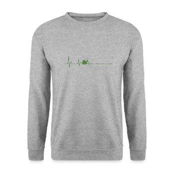 Snail Heartbeat Pet - Unisex Sweatshirt - salt & pepper - Front - Alina (178cm) & Michal (187cm)