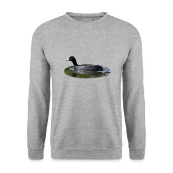 Blässhuhn Wasservogel Vogel - Unisex Pullover - Weißgrau meliert - Vorne - Alina (178cm) & Michal (187cm)