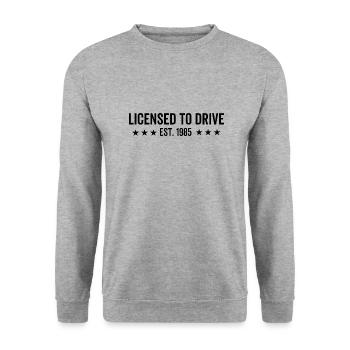 Permis de conduire en 1985 - Sweat-shirt Unisexe - gris chiné - Devant - Alina (178cm) & Michal (187cm)