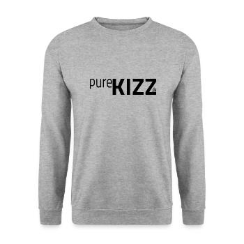 pureKIZZ 2023 plain black - Unisex Pullover - Weißgrau meliert - Vorne - Alina (178cm) & Michal (187cm)