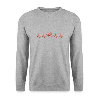 Bicycle Heartbeat Biker - Unisex Sweatshirt - salt & pepper - Front - Alina (178cm) & Michal (187cm)