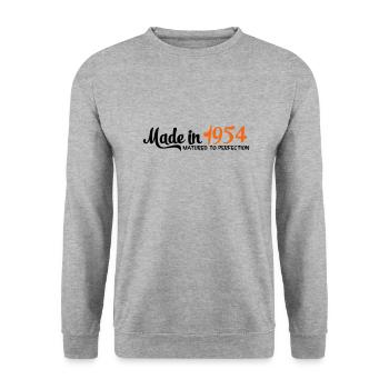 1954 - Unisex Sweatshirt - salt & pepper - Front - Alina (178cm) & Michal (187cm)