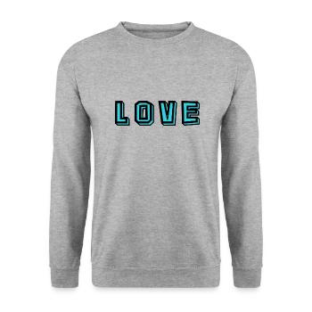 LIEBE. MAMA. MUTTERTAG. SCHÖNEN MUTTERTAG - Unisex Pullover - Weißgrau meliert - Vorne - Alina (178cm) & Michal (187cm)
