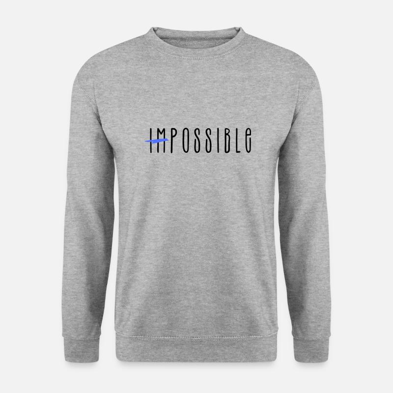 Impossible - Unisex Pullover - Weißgrau meliert