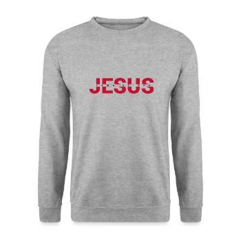 Jesus - Sweat-shirt Unisexe - gris chiné - Devant - Alina (178cm) & Michal (187cm)