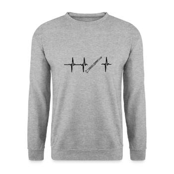 Mon cœur bat pour les joueurs de clarinette - Sweat-shirt Unisexe - gris chiné - Devant - Alina (178cm) & Michal (187cm)