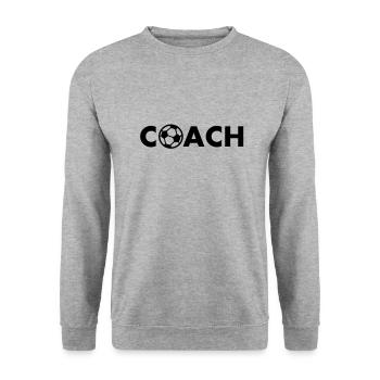coach fussball - Unisex Pullover - Weißgrau meliert - Vorne - Alina (178cm) & Michal (187cm)