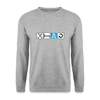 logo manger dormir conduire répéter camion camion camion fe - Sweat-shirt Unisexe - gris chiné - Devant - Alina (178cm) & Michal (187cm)