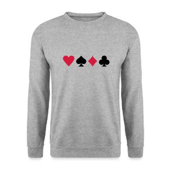 Poker - Unisextröja - vitgråmelerad - Fram - Alina (178cm) & Michal (187cm)