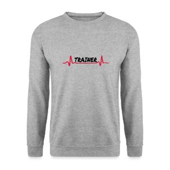 Fitness - Trainer - Unisex Pullover - Weißgrau meliert - Vorne - Alina (178cm) & Michal (187cm)
