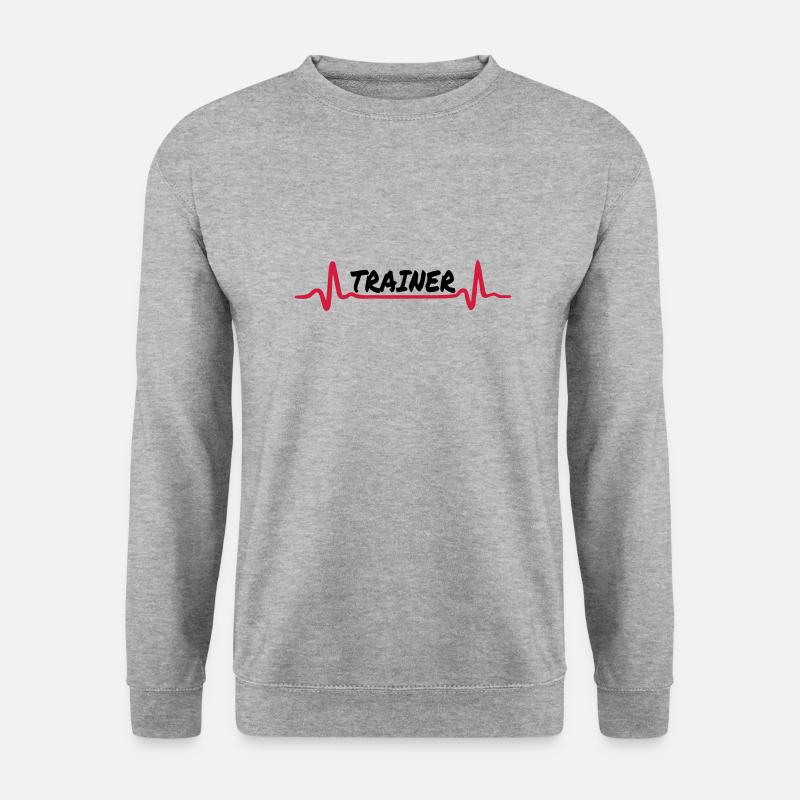 Fitness - Trainer - Unisex Pullover - Weißgrau meliert