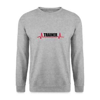 Fitness - Trainer - Unisex Pullover - Weißgrau meliert - Vorne - Alina (178cm) & Michal (187cm)