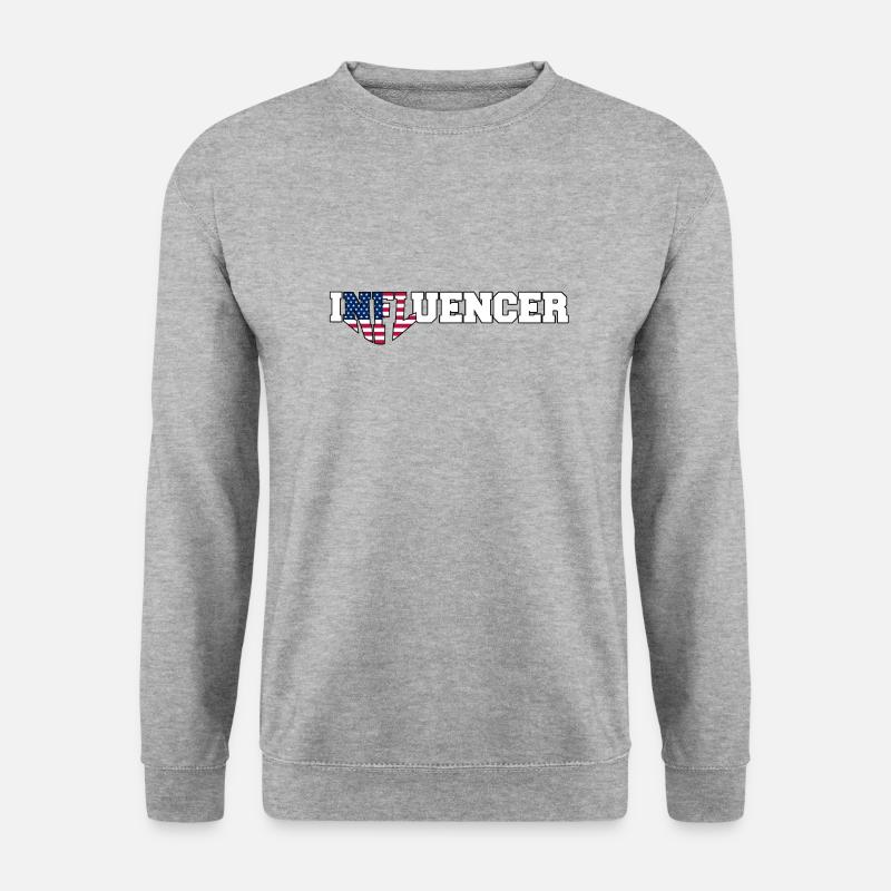 INFLUENCER - Unisex Pullover - Weißgrau meliert