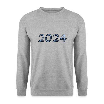 BONNE ANNEE. SAINT SYLVESTRE. NOUVELLE ANNÉE. MEIL - Sweat-shirt Unisexe - gris chiné - Devant - Alina (178cm) & Michal (187cm)