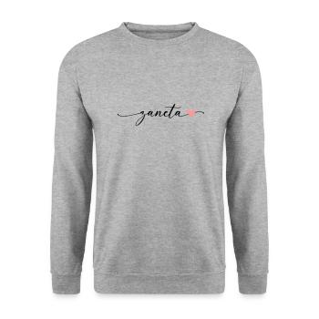 Zaneta Name Calligraphy Font - Unisex Sweatshirt - salt & pepper - Front - Alina (178cm) & Michal (187cm)