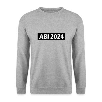 Abi 2024 - Unisex Pullover - Weißgrau meliert - Vorne - Alina (178cm) & Michal (187cm)