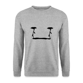 Blume Symbol Blüte Pflanze grass - Unisex Pullover - Weißgrau meliert - Vorne - Alina (178cm) & Michal (187cm)