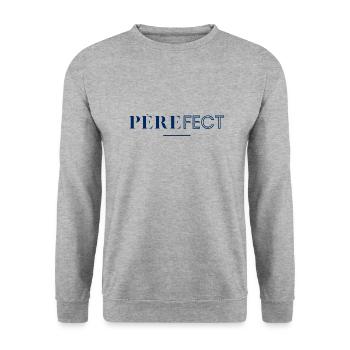 Vaterfekt! Perfekter Vater! - Unisex Pullover - Weißgrau meliert - Vorne - Alina (178cm) & Michal (187cm)