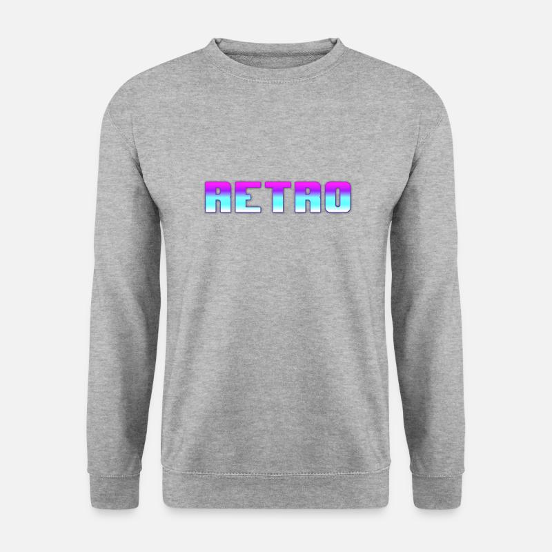 Retro - Unisex Pullover - Weißgrau meliert