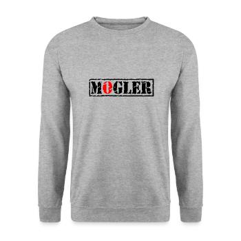 Unimog - Oldtimer - Offroad - Universal Motorgerät - Unisex Pullover - Weißgrau meliert - Vorne - Alina (178cm) & Michal (187cm)