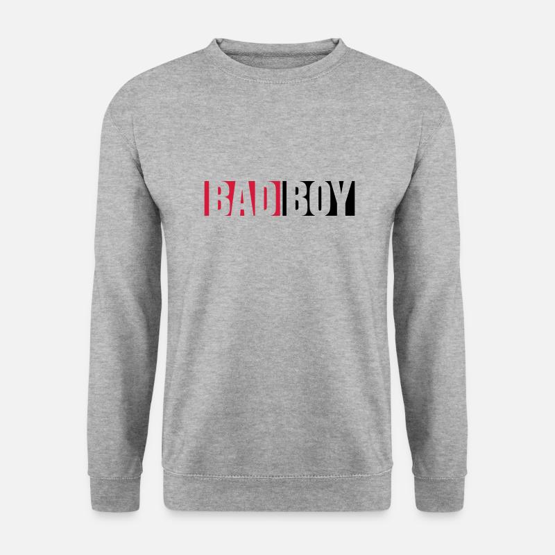 Text Bad Boy - Unisex Pullover - Weißgrau meliert