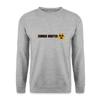 zombie hunter Halloween Quote - Unisex Sweatshirt - salt & pepper - Front - Alina (178cm) & Michal (187cm)