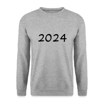 2024. WEIHNACHTEN. JAHR. JAHRESTAG. RUHESTAND. PAPA - Unisex Pullover - Weißgrau meliert - Vorne - Alina (178cm) & Michal (187cm)