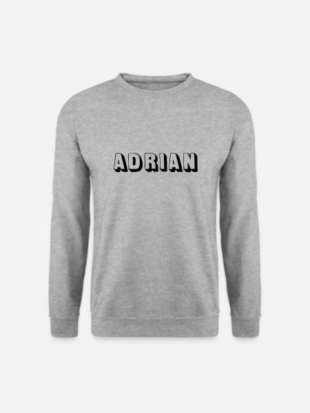 Name - Adrian - Unisex Pullover - Weißgrau meliert
